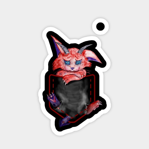 demon cat in your pocket Sticker by NemfisArt